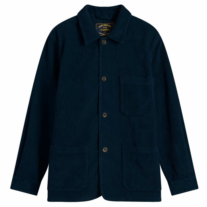 Photo: Portuguese Flannel Men's Labura Corduroy Chore Jacket in Navy