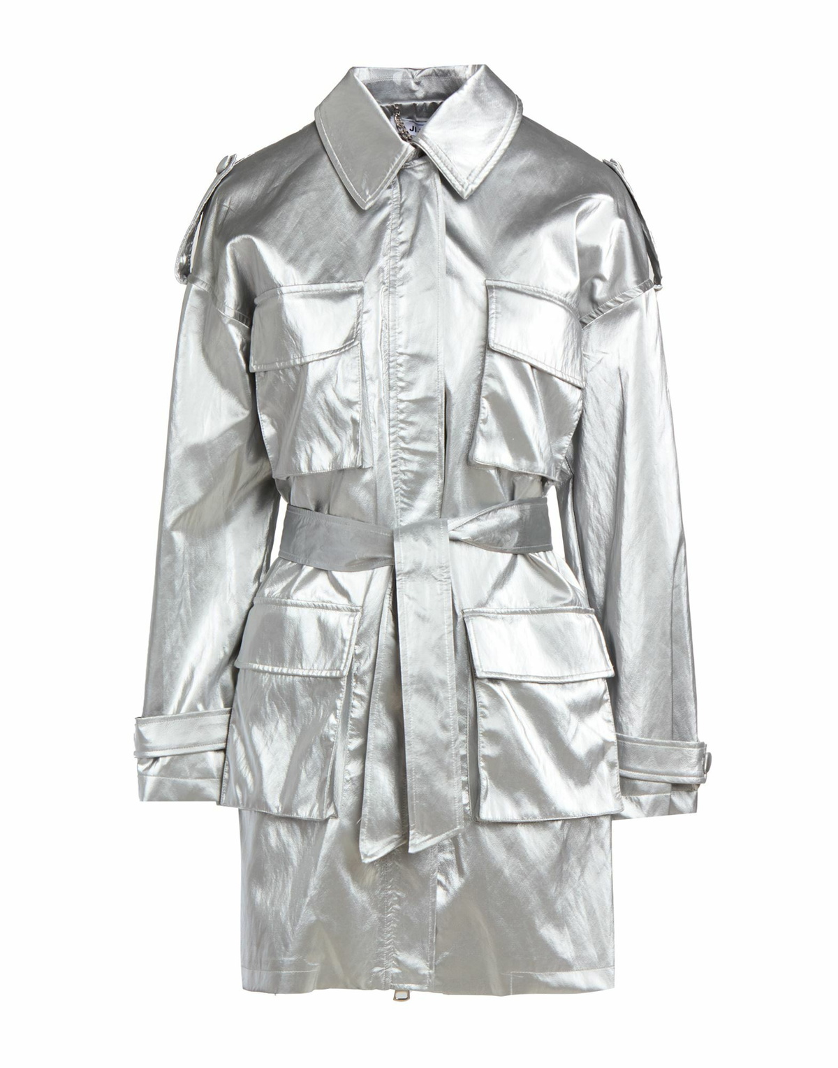 Jijil Womens Overcoat & Trench Coat in Silver