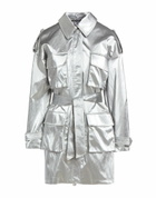 Jijil Womens Overcoat & Trench Coat in Silver