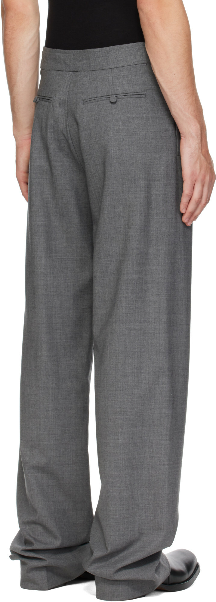 AARON ESH Gray One Seam Trousers