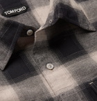 TOM FORD - Buffalo Check Cotton-Flannel Shirt - Ecru