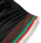 Gucci - Webbing-Trimmed Tech-Jersey Track Pants - Black