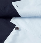 Barena - Camp-Collar Colour-Block Cotton-Poplin Shirt - Blue