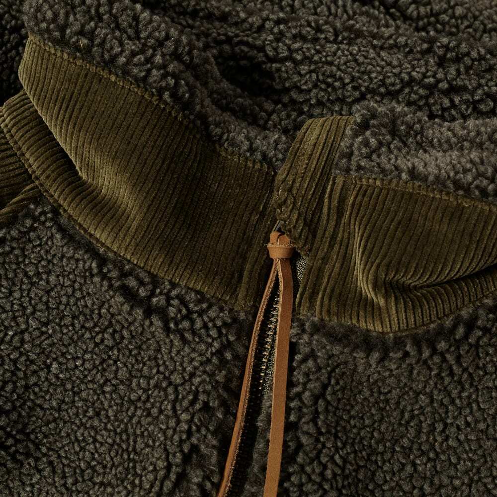 orSlow Men's Boa Fleece Jacket in Army Green orSlow