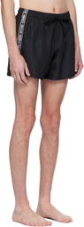 Moschino Black Logo Band Swim Shorts