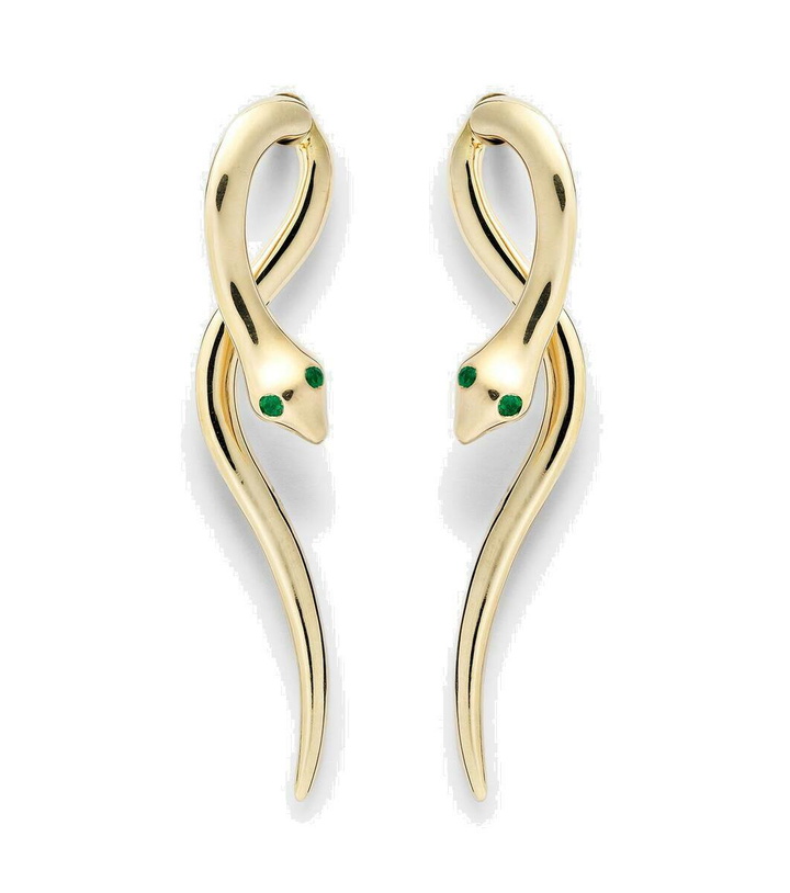 Photo: Ileana Makri Boa 18kt gold earrings with emeralds
