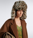Ruslan Baginskiy Leopard-print aviator hat