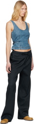 rag & bone Navy Logan Linen-Blend Beach Lounge Pants