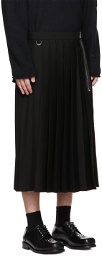 Undercover Black Pleated Midi Skirt
