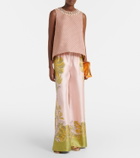 La DoubleJ Floral silk twill palazzo pants