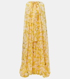 Carolina Herrera Gathered caped silk gown