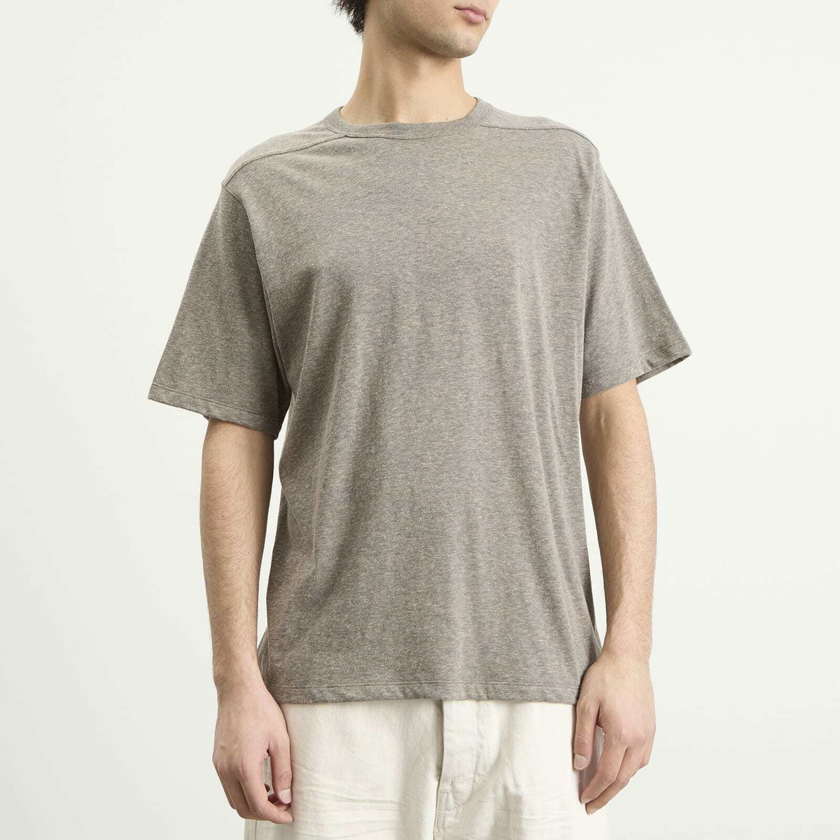 Rick Owens Men's Brad T-Shirt in Grey Melange Rick Owens