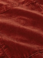 Aspesi - Cotton-Velvet Zip-Up Overshirt - Red