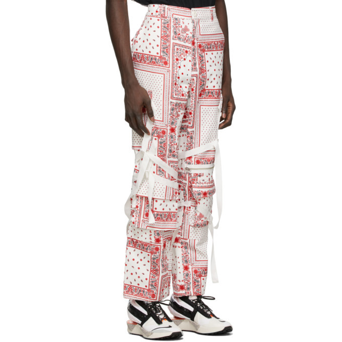 ROGIC White and Red Paisley Cargo Pants