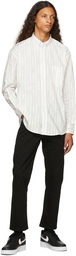 Saintwoods White Logo Stripe Formal Shirt