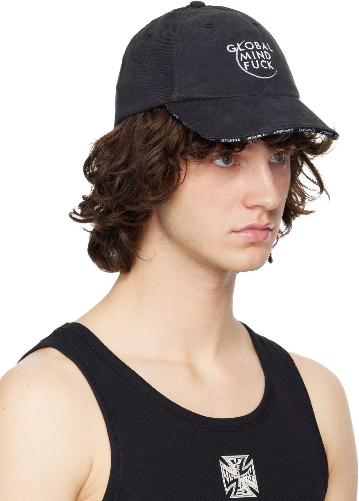 VETEMENTS Black 'Global MF' Cap