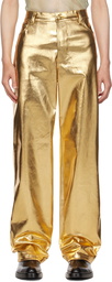 Theophilio SSENSE Exclusive Gold Jeans