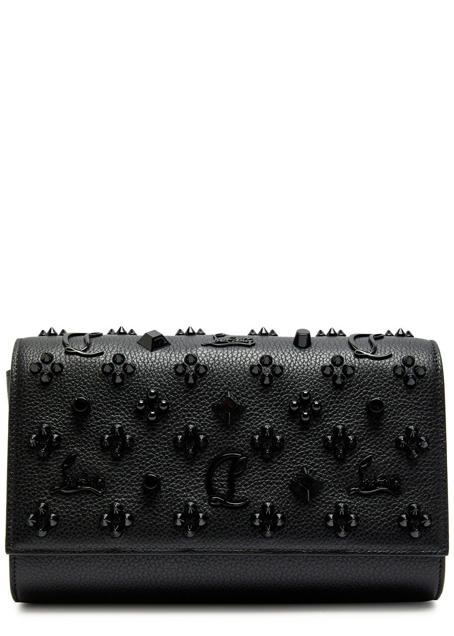 Christian Louboutin Paloma Embellished Leather Clutch - Black - One Size