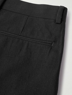 Auralee - Straight-Leg Pleated Wool-Gabardine Shorts - Black