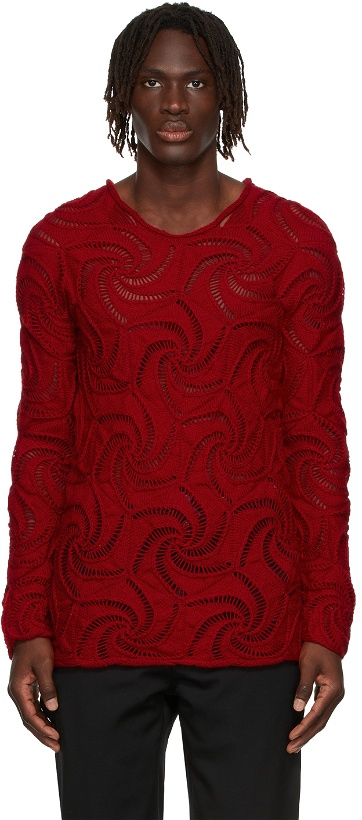 Photo: Situationist Red Knit Long Sleeve Sweater