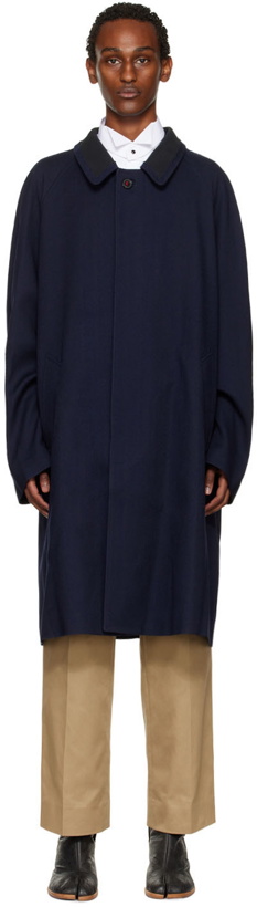 Photo: Maison Margiela Navy Décortiqué Coat