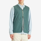 Taion Men's Military Reversible V-Neck Vest in Dark Sage Green