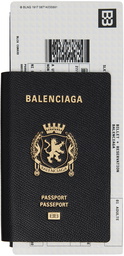 Balenciaga Black Passport Long 1 Ticket Wallet