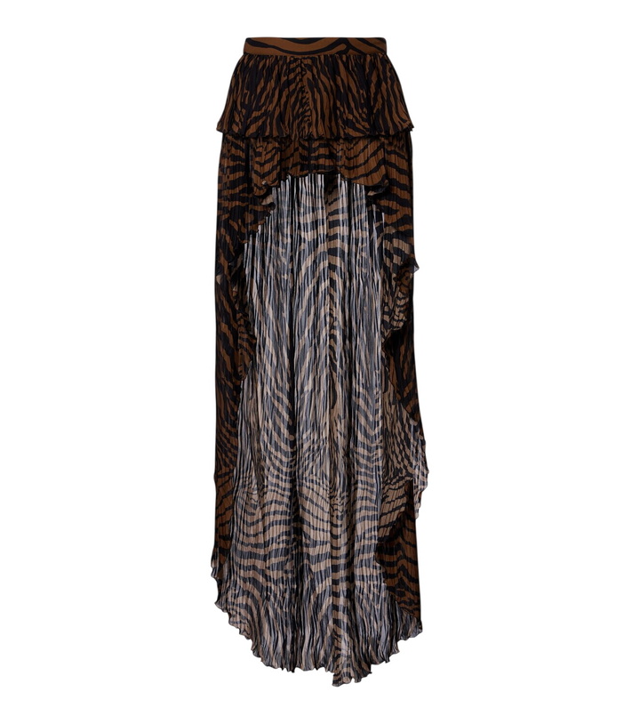 Photo: Blumarine Asymmetric ruffled printed miniskirt