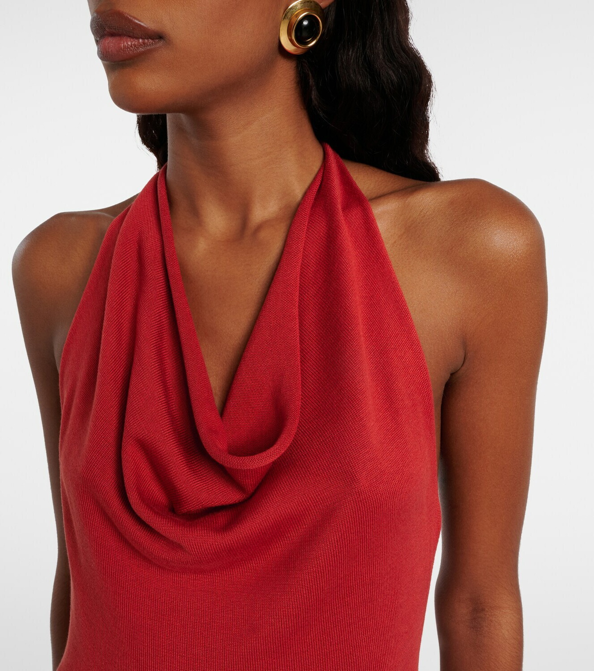 Aya Muse Scarf-detail silk-blend jersey gown