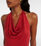 Aya Muse Scarf-detail silk-blend jersey gown