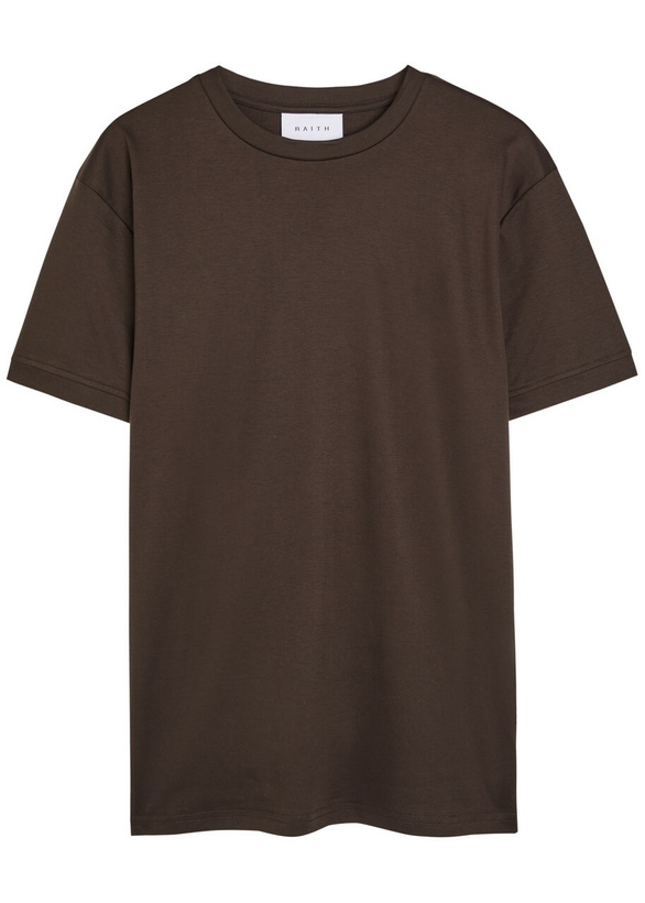 Photo: Raith Luxe Mercerised Cotton T-shirt Dark Brown