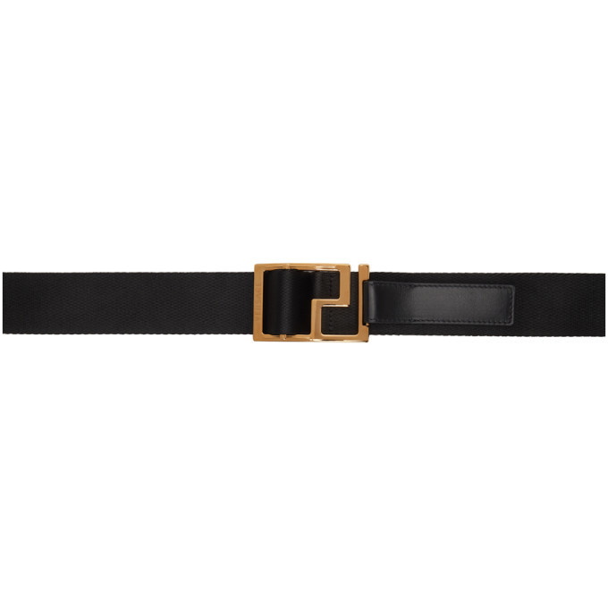 Photo: Versace Black Greca Buckle Belt