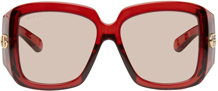 Gucci Burgundy Oversize Square Sunglasses Gucci display picture 2