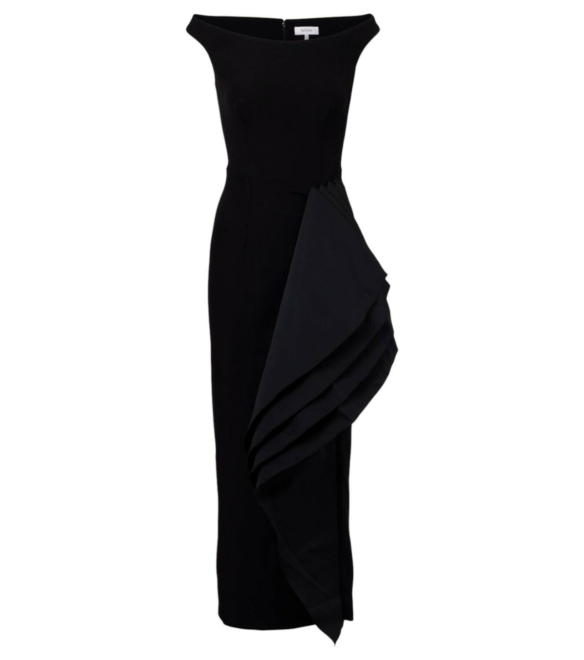 Safiyaa One-shoulder crêpe midi dress Safiyaa