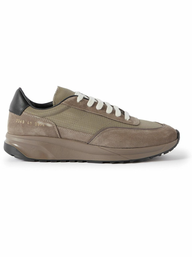 Photo: Common Projects - Track 80 Leather-Trimmed Suede and Ripstop Sneakers - Brown