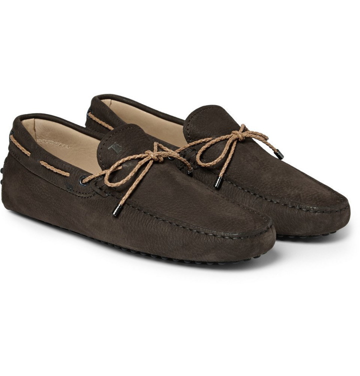 Photo: Tod's - Gommino Nubuck Leather Driving Shoes - Men - Chocolate