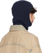 Acne Studios Navy Face Logo Balaclava