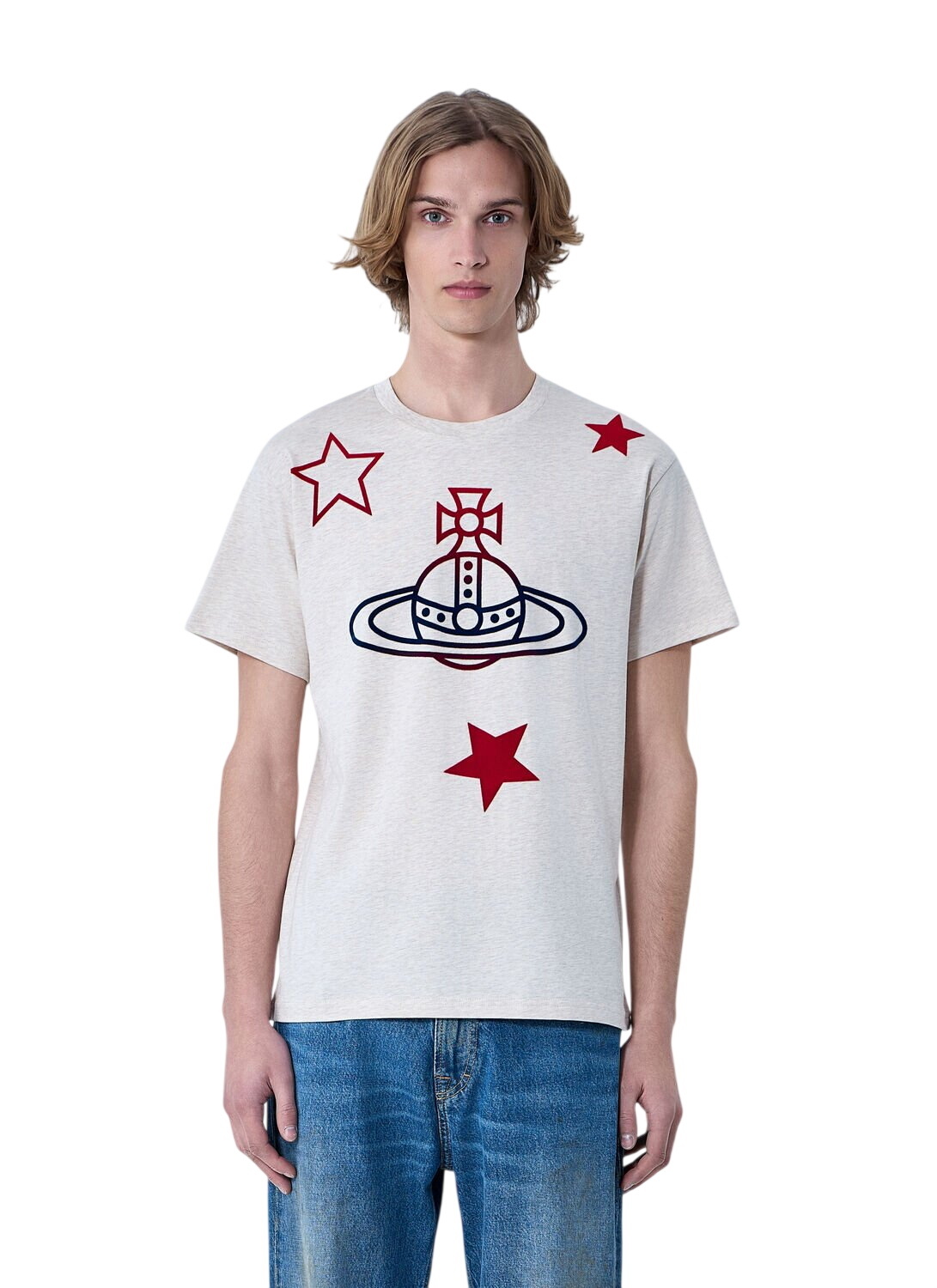 Vivienne Westwood 新品 MAN RED オーブ スカル刺繍 T Vivienne Westwood Red Spray Orb T-Shirt Vivienne Westwood