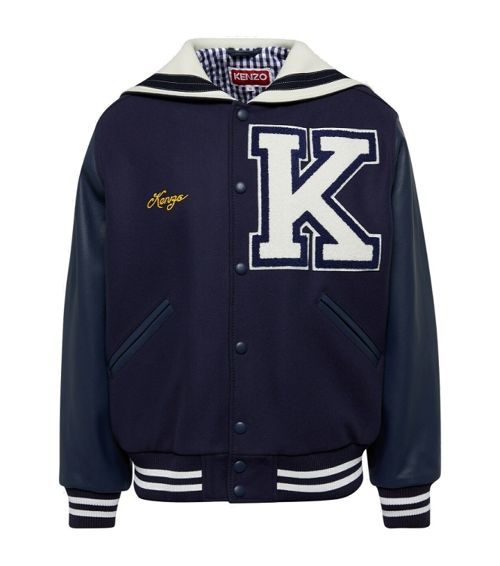 Photo: Kenzo - Sailor Varsity leather-paneled varsity jacket