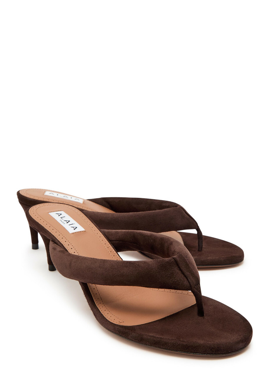 Alaïa Padded 55 Suede Sandals Brown