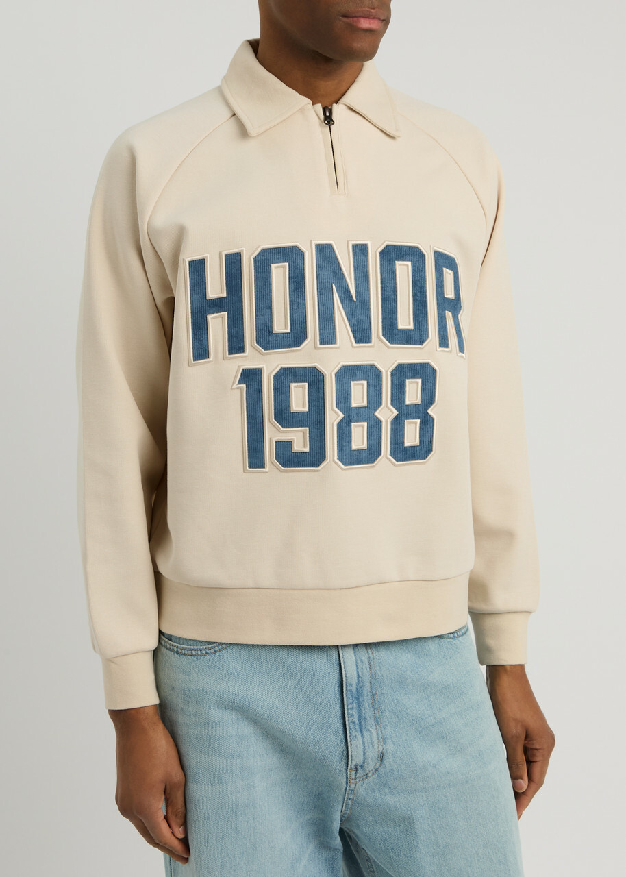 Honor The Gift 1988 Logo Quarter-zip Jersey Sweatshirt Cream