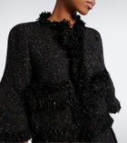 Sacai Fringed wool-blend jacket