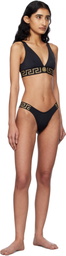 Versace Underwear Black Greca Border Bikini Top