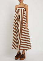 Zimmermann Daylight Striped Cotton Maxi Dress Cream