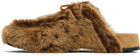 Dries Van Noten Tan Shearling Clogs