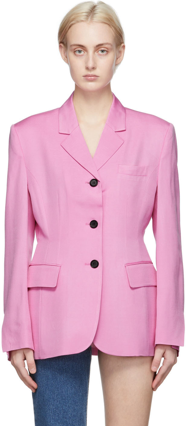 Pushbutton Pink Three-Button Blazer Pushbutton