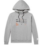 4SDesigns - Logo-Embroidered Printed Fleece-Back Cotton-Jersey Hoodie - Gray