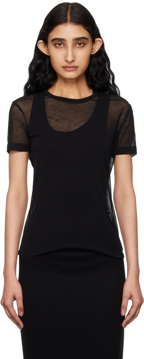 Helmut Lang Black Sheer T-Shirt Helmut Lang