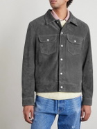 FRAME - Suede Trucker Jacket - Gray