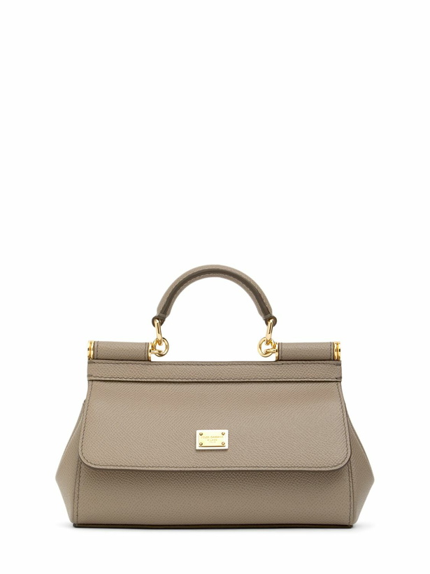 Photo: DOLCE & GABBANA Mini Sicily Dauphine Leather Top Handle